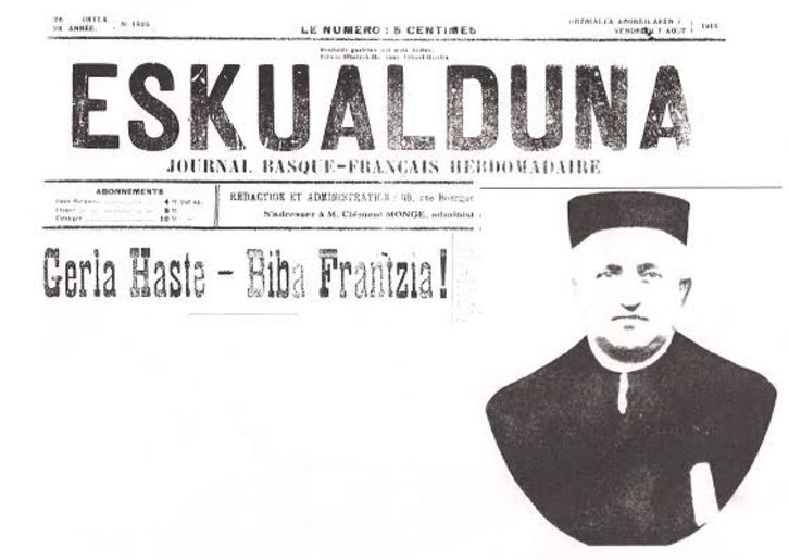 Euskualduna, 1914ko agorrilaren 7a. © Altonagak mintzaldian banatua, Elkarren eskuti