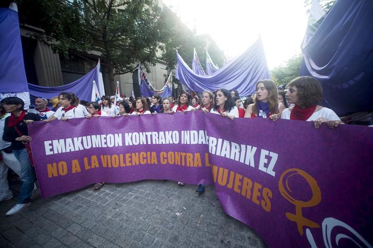 Indarkeria sexisten kontrako mobilizazioa Iruñean. (Iñigo URIZ/ARGAZKI PRESS)