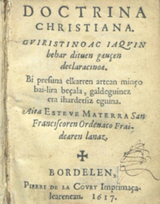 «Doctrina Christiana» alearen lehenengo edizioa.
