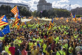 Imagen de Plaça Catalunya durante una Diada. (Andoni CANELLADA/FOKU)